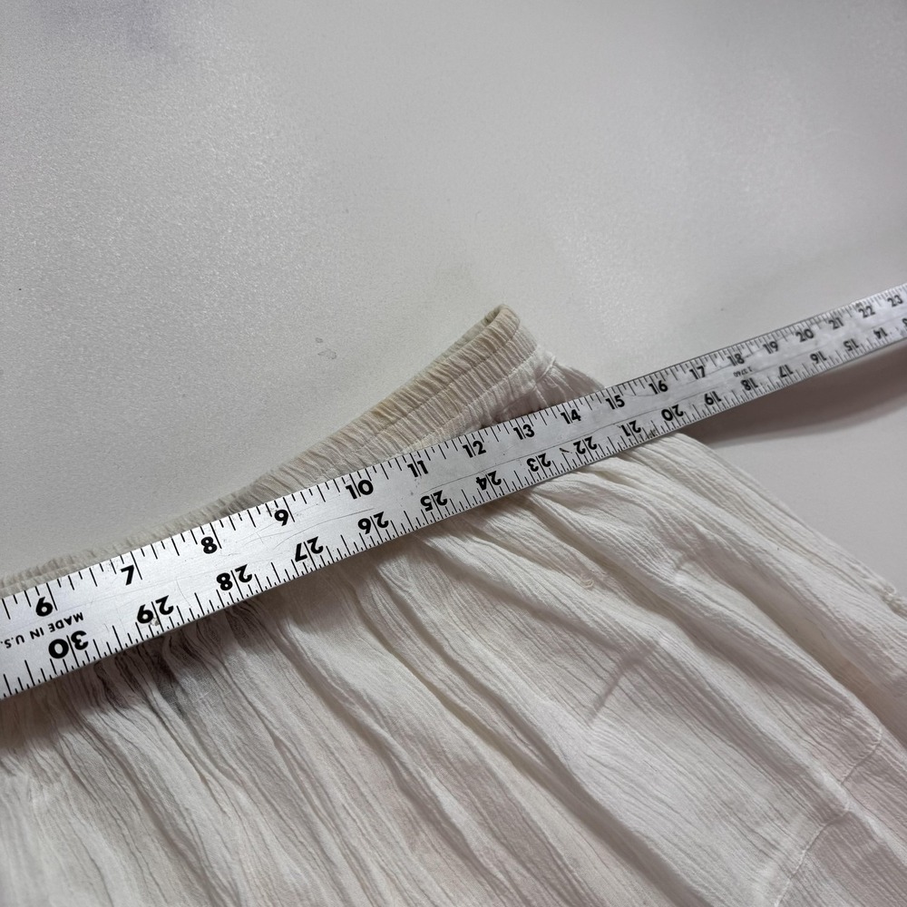 Nancy-K Skirt Womens Small White Cotton Peasant Midi Lace Tiered Boho Ruffle Hem - Picture 4 of 8